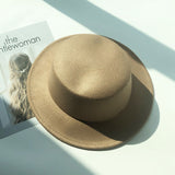Italian Fedora Hats Autumn and Winter Women's Vintage Top Hat Warm Hat