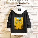 Comic Denim Jacket Men's and Women's Clothing Hooded Sweater Denim Jacket