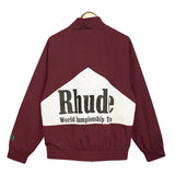 Rhude Hoodie Retro Patchwork Zip Men's and Women's Same Style Jacket Coat