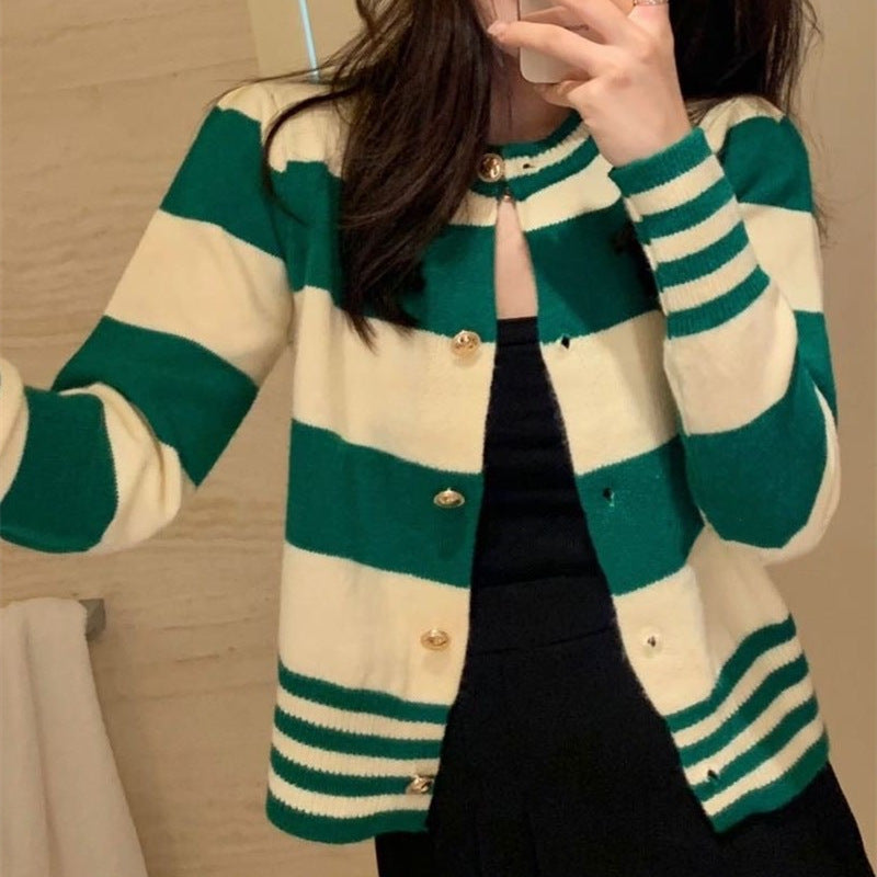 Preppy Aesthetic Sweater Spring and Autumn Retro Gentle Style Cardigan