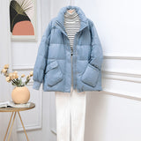 Women Winter Coats Puffer Jacket Down Coat Lightweight Down Jacket Female Autumn Stand Collar White Duck Down Coat