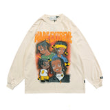 Oversized 90S T Shirt Madeexreme Autumn and Winter New Long Sleeve Street Men's Wear Foam Printed Asaprocky Theme Neutral T-shirt Fashion