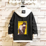 Comic Denim Jacket Men's and Women's Clothing Hooded Sweater Denim Jacket