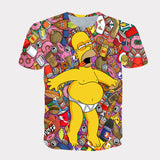 Homer Simpson Shirt Summer Printed Loose Short Sleeve T-shirt