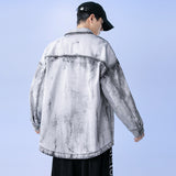 Denim Varsity Jacket Spring Loose Washed-out Vintage Denim Jacket Men's Business Shirt Jacket