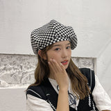 Check Beret Hat Beret Women's Spring and Summer Plaid