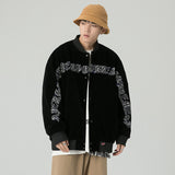 College Jacket Autumn Letters Printed Baseball Uniform Loose Sports and Leisure Jacket I Thin Coat
