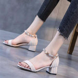 Nude Block Heel Peep Toe Sandals