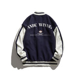 Vintage Letterman Jacket Autumn Color Matching Printed Baseball Uniform