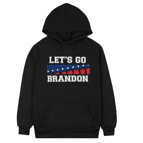 Let'S Go Brandon Hoodie Winter English Letter Printing Fashion Hooded Sweatshirt