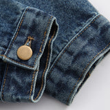 Men Denim Coat Jean Jackets Pocket Decoration Frayed Hem Denim Jacket Men's Loose Lapels Workwear Jacket Denim Clothing