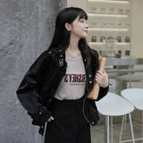 Cute Leather Jacket Fashionable Spring and Autumn Motorcycle Clothing Leather Jacket