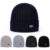 Mens Winter Hats Sleeve Cap Outdoor Twist Knit Cap Autumn and Winter