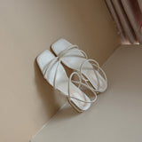 Nude Block Heel Peep Toe Flat Sandals