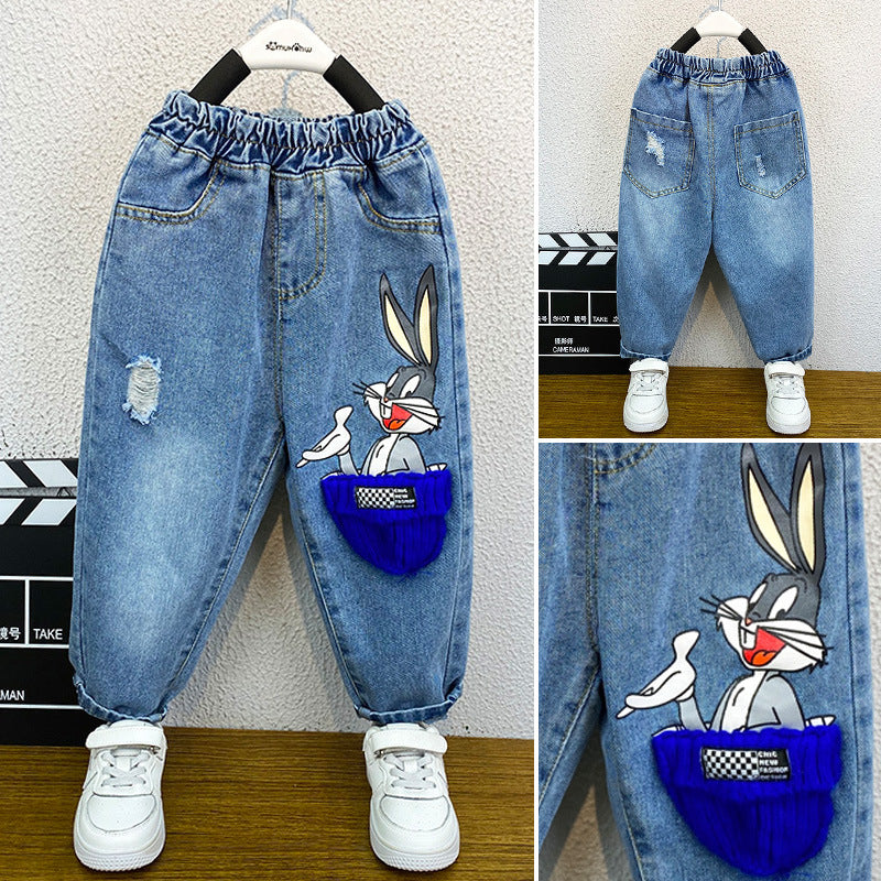 Toddler Boys Pants Children's Jeans Spring and Autumn Leisure