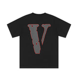 Fighting Demons Vlone T Shirt 999 Joint Character Printed Large V 3M Reflective Loose Short Sleeve T-shirt
