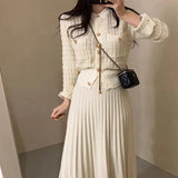 Preppy Aesthetic Sweater Autumn Crew Neck Sweater Coat Women's Top