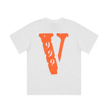 Fighting Demons Vlone T Shirt Fashion Brand Spot White Letter Loose Vlone999 Casual Cotton Youth round Neck Short Sleeve T-shirt