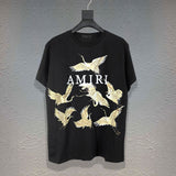 Amiri T Shirt Letter Print Casual Hip Hop Short Sleeve T-shirt for Men and Women