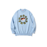 Mens Fall Outfits Autumn and Winter Bear Brocade Sweater Men and Women Loose Couple Sweater Students