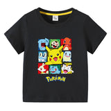 Children Pokemon Pikachu T Shirt Children's Summer Clothing Short Sleeve T-shirt Men's and Women's T-shirt