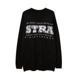 Mens Fall Outfits Sweater Men's Vintage Hiphop Print Loose Street Couple Sweater