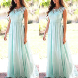 Women Lace Wedding Dress round Neck Lace Chiffon Dress Large Swing Dress Gown