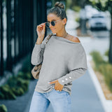 Women's Fall Outfits Sweater Women's Autumn Winter Sexy Long Sleeve Solid Color Top