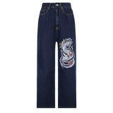 Julia Fox Low Rise Trousers Printed Loose Trousers Jeans