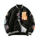 Orange Varsity Jacket Hip Hop Baseball Uniform Youth Winter Wear Cotton Thick Casual Jacket Jacket Men