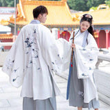 Chinese Traditional Dress Autumn White Hanfu Waist Three-Piece Suit