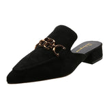 Finn Chain Pointed Toe Mule Shoes Closed-Toe Slippers Spring/Summer Pointed-Toe Mules Shoes