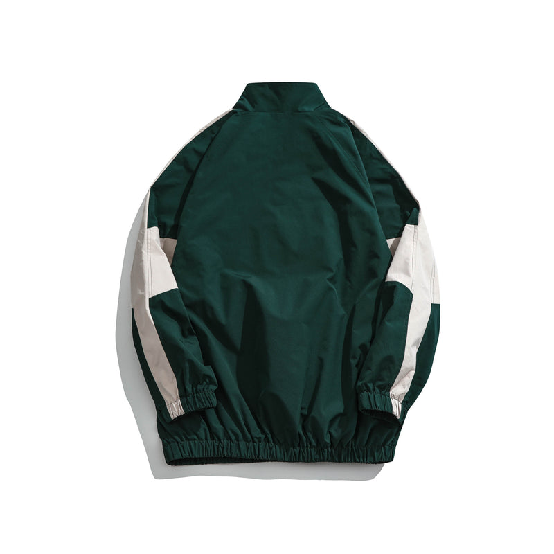 Vintage Letterman Jacket Autumn Color Matching Printed Jacket