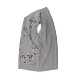 Men Sweater Vest Heart Letter Jacquard V-neck Sweater Waistcoat Men Idle Style Loose Sleeveless Sweater Vest