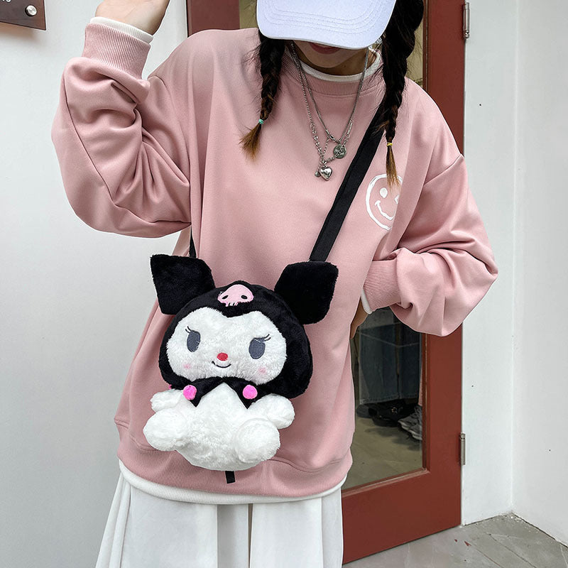 My Melody Bag Cartoon Little Devil Plush Doll Doll Bag Cute Storage Clow M Backpack