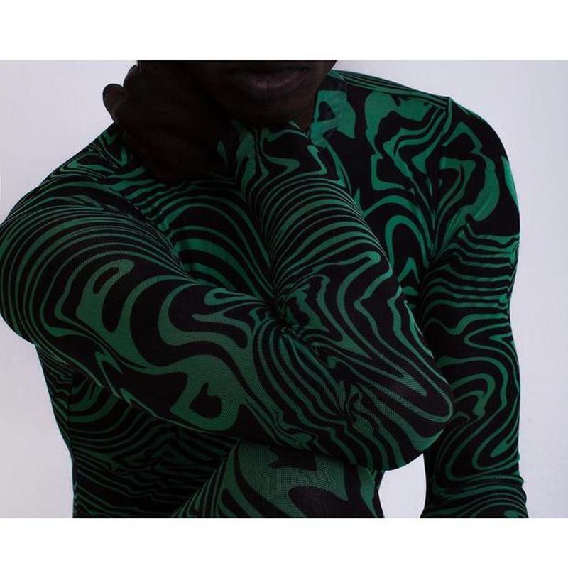 Rave Outfits Men Long Sleeve Shirt Tight Sexy Men's Undershirt Transparent Top