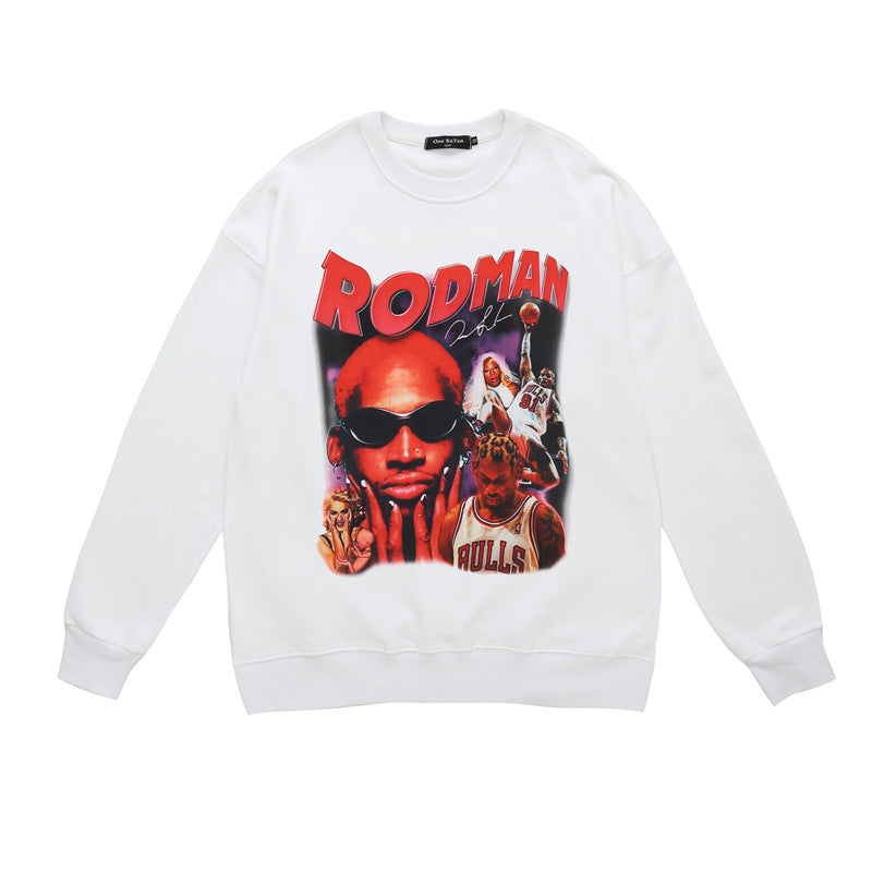 Mens Fall Outfits Sweater Men and Women Hiphop High Street Couple Retro Portrait