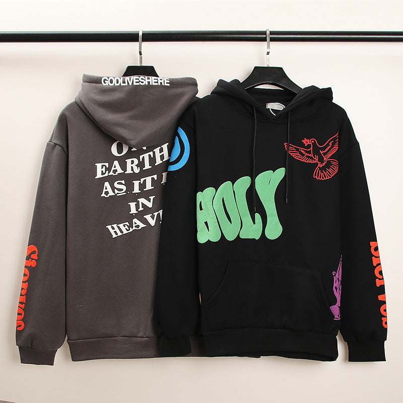 Kanye West KSG Hoodie Autumn and Winter Foam Graffiti Printing Hooded Men and Women