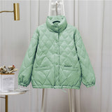 Women Winter Coats Puffer Jacket Down Coat Lightweight Down Jacket Women's Short Diamond Lattice Coat