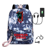 Stranger Things Hellfire Club Backpack Stranger Things Printed USB Backpack Student School Bag