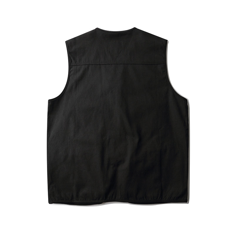 Men Sweater Vest Multi-Pocket Workwear Vest Men's Sleeveless Jacket Harajuku Style Loose Vest