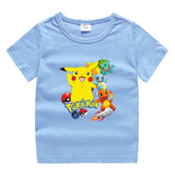 Children Pokemon Pikachu T Shirt Children's Summer Short Sleeve Casual Sports