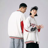 White Varsity Jacket Spring/Summer Men's Jacket College Style Embroidered Loose Baseball Jacket Men's Jacket