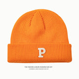 Toboggan Hat Women's Autumn and Winter Warm Blue Woolen Cap Men