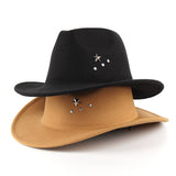 Cowboy Hats Men's and Women's Autumn and Winter Felt Jazz Top Hat Curved Brim Hat