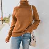 Women Fall Outfits Autumn and Winter Turtleneck Loose-Fitting Long Sleeve Sweater