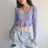 Music Festivals Rave Outfits Girls Tops Fall Women's Clothing Fashion Long Sleeve Sweater for Women