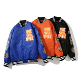 Orange Varsity Jacket Hip Hop Baseball Uniform Youth Winter Wear Cotton Thick Casual Jacket Jacket Men