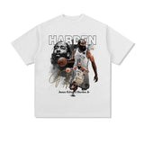 James Harden Shirt James Ha Printed Short-Sleeved T-shirt Heavy Distressed