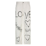 Julia Fox Low Rise Trousers Printed Loose Trousers Jeans
